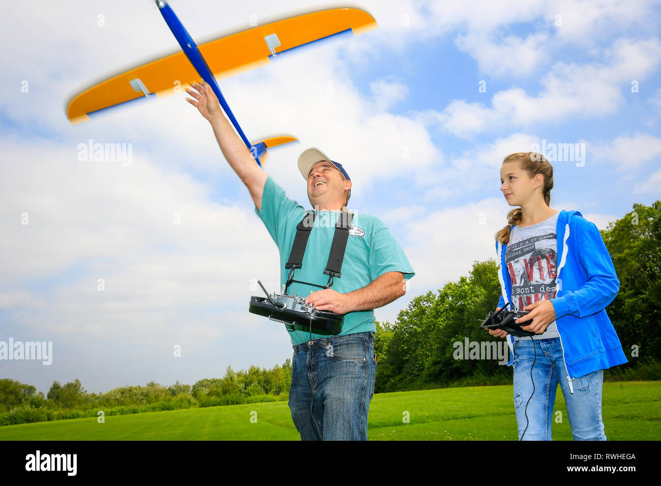 Essen, Renania settentrionale-Vestfalia, la zona della Ruhr, Germania - Il Hallopark nel nord di Essen è uno dei più antichi di aree verdi di Essen, modello aereo spor Foto Stock