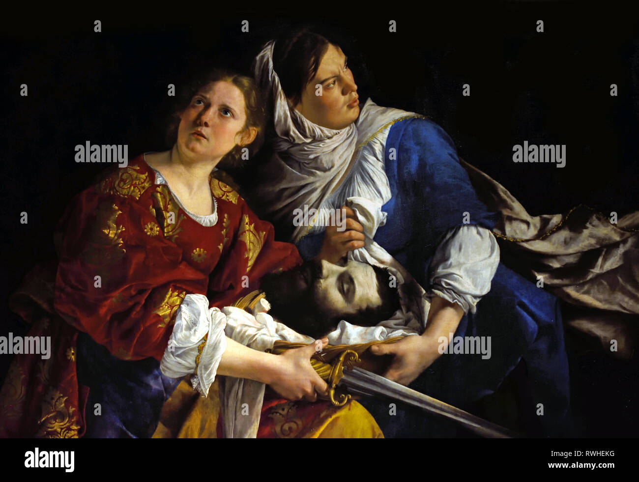 Giuditta e la sua serva con la testa di Oloferne (1621/1624), di Orazio Gentileschi, Italiano, Italia, ( Caravaggists, Stile di Caravaggio) Foto Stock