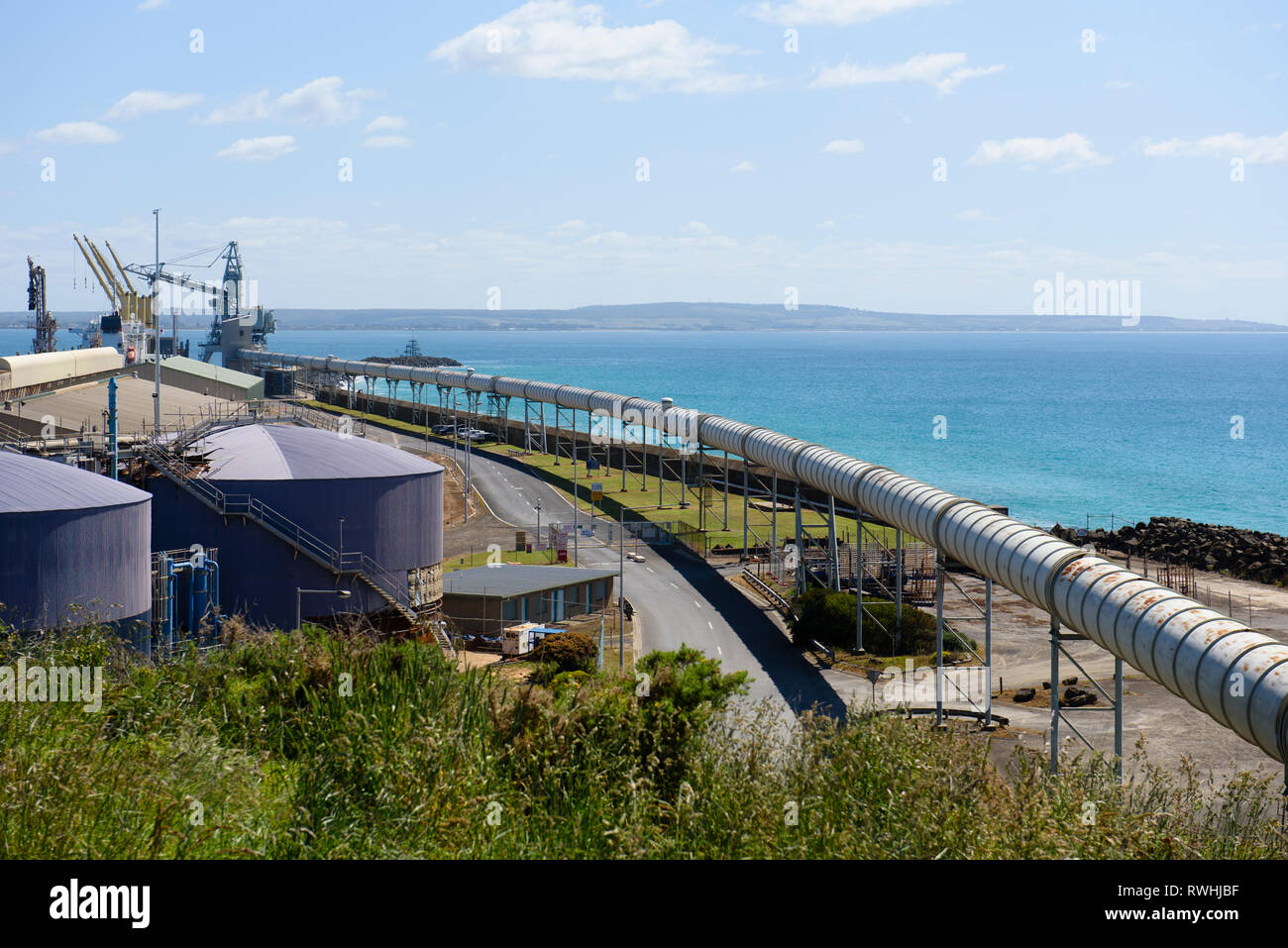 La pipeline sulla costa a Portland Australia Foto Stock