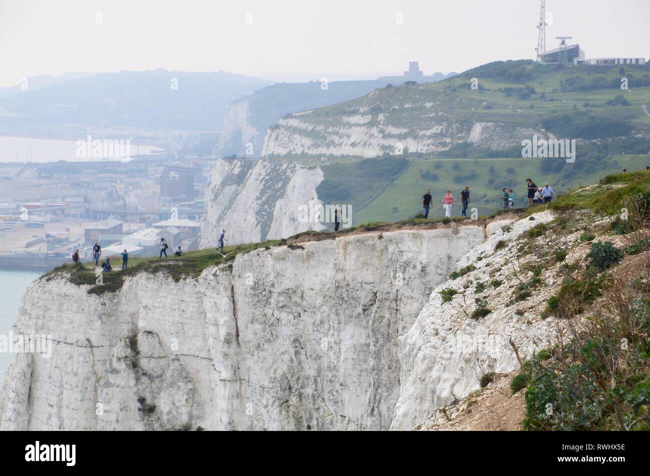 Le Bianche Scogliere di Dover Foto Stock