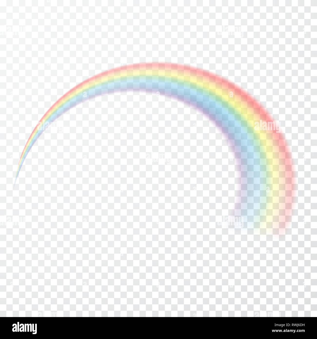 Rainbow trasparente. Illustrazione Vettoriale. Raibow realistici su sfondo trasparente. Illustrazione Vettoriale