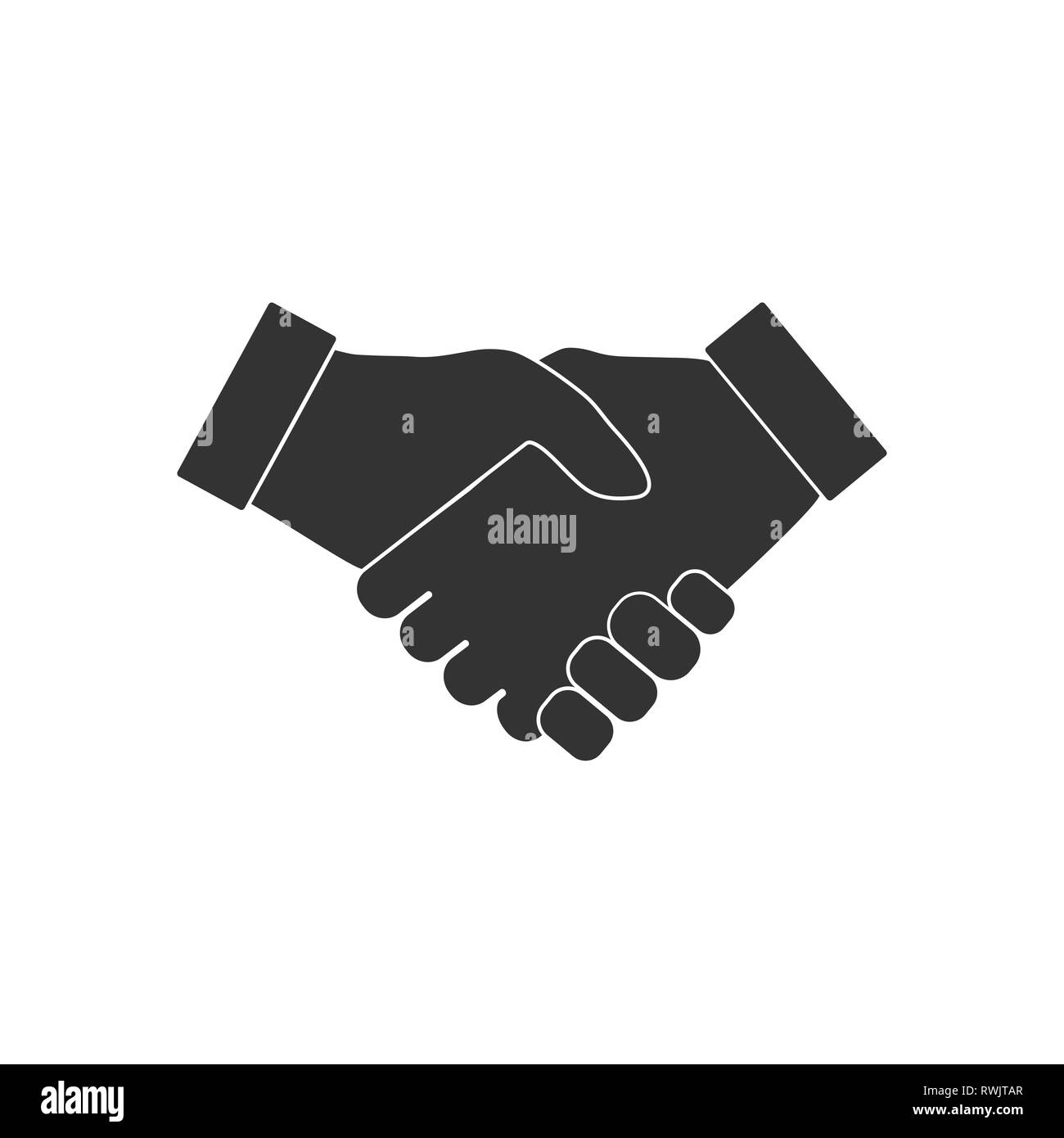 Mano, icona di handshake illustrazione vettoriale flat Illustrazione Vettoriale