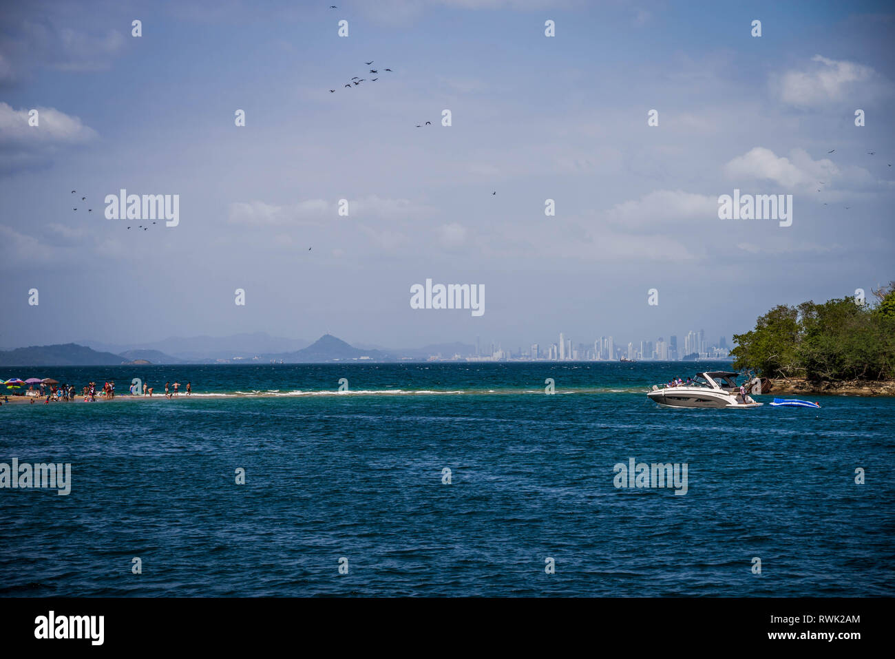 Isola di Taboga Panama, Spiaggia scena Foto Stock