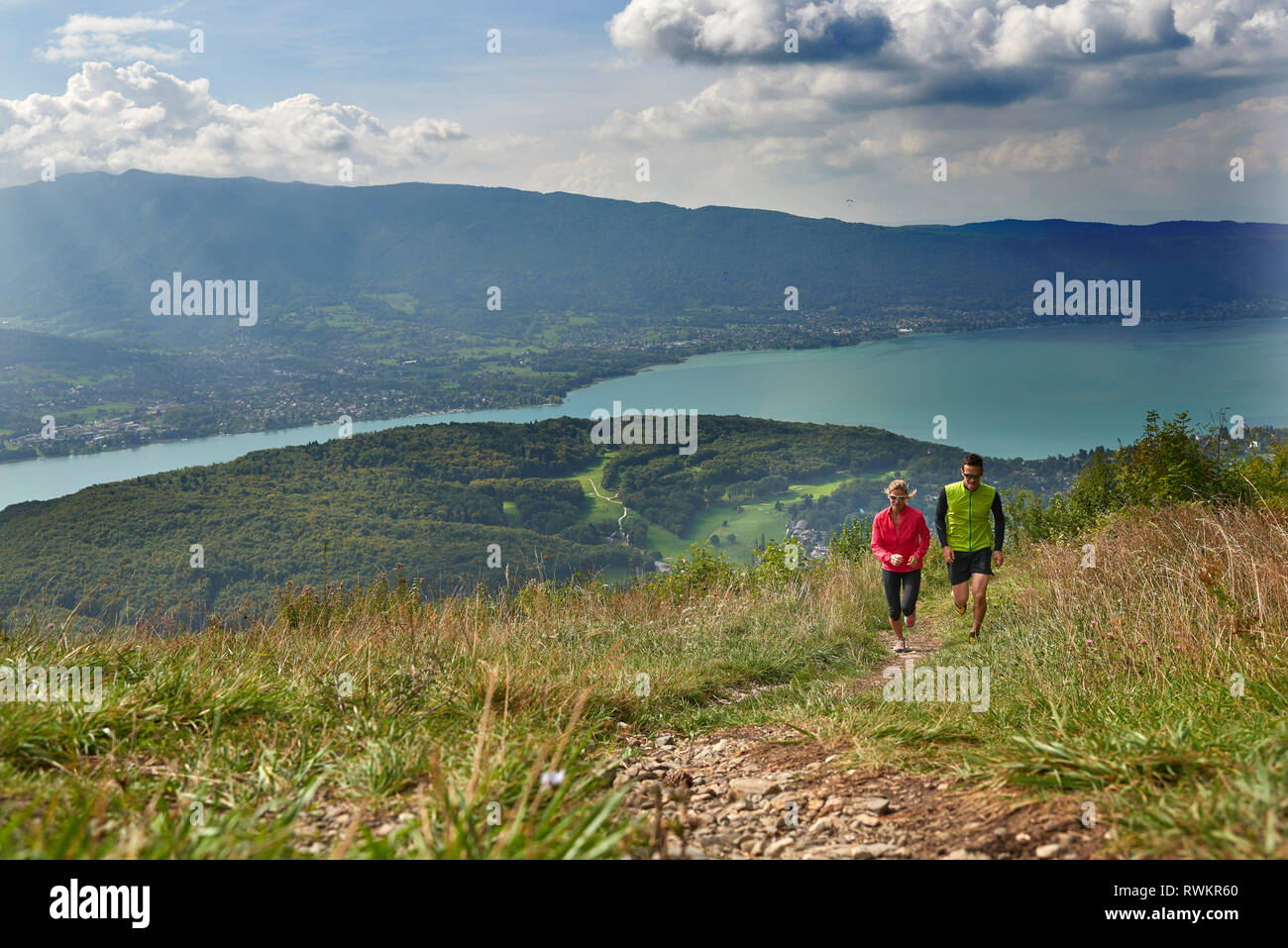 Per chi ama fare jogging in Annecy, Rhone-Alpes, Francia Foto Stock