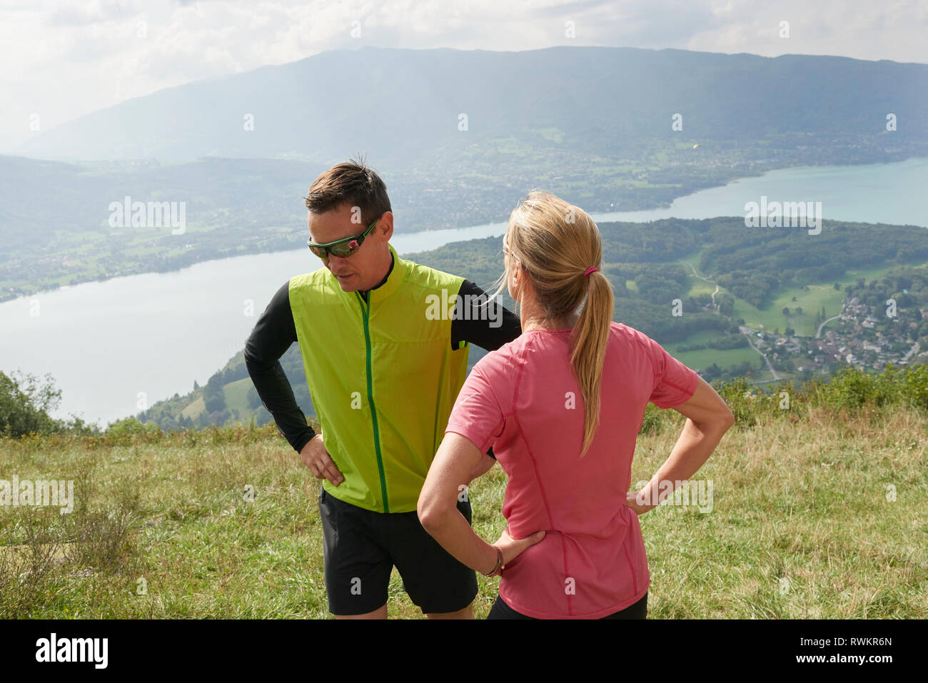Per chi ama fare jogging in Annecy, Rhone-Alpes, Francia Foto Stock