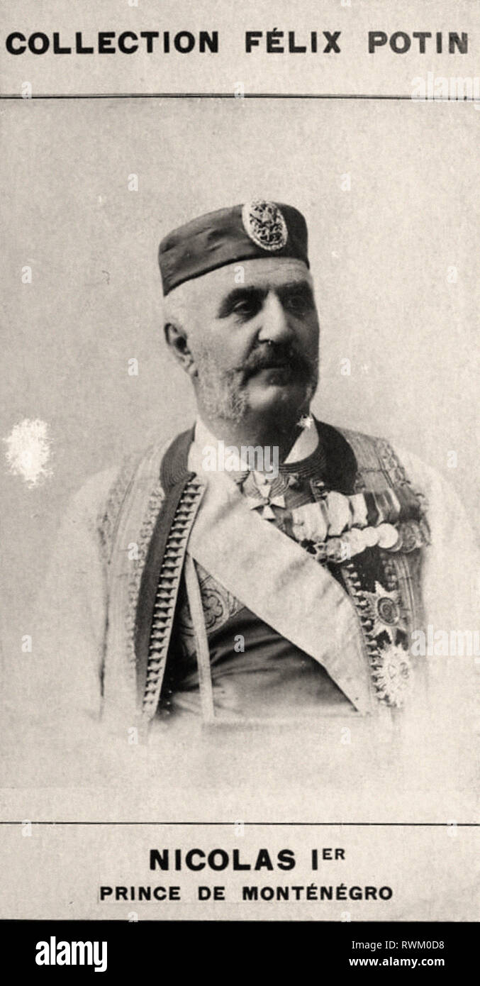 Ritratto fotografico di Nicolas 1er, Principe de Montenegro - dalla prima raccolta FÉLIX POTIN, secolo XIX Foto Stock