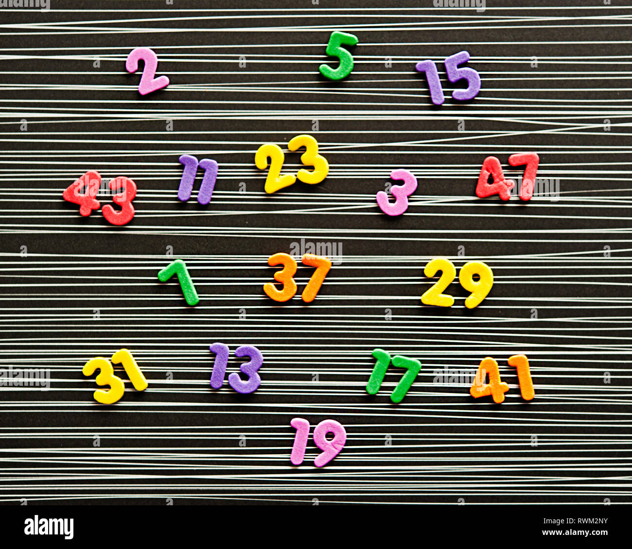 Tutti i numeri primi in primo 50 cifre Foto Stock