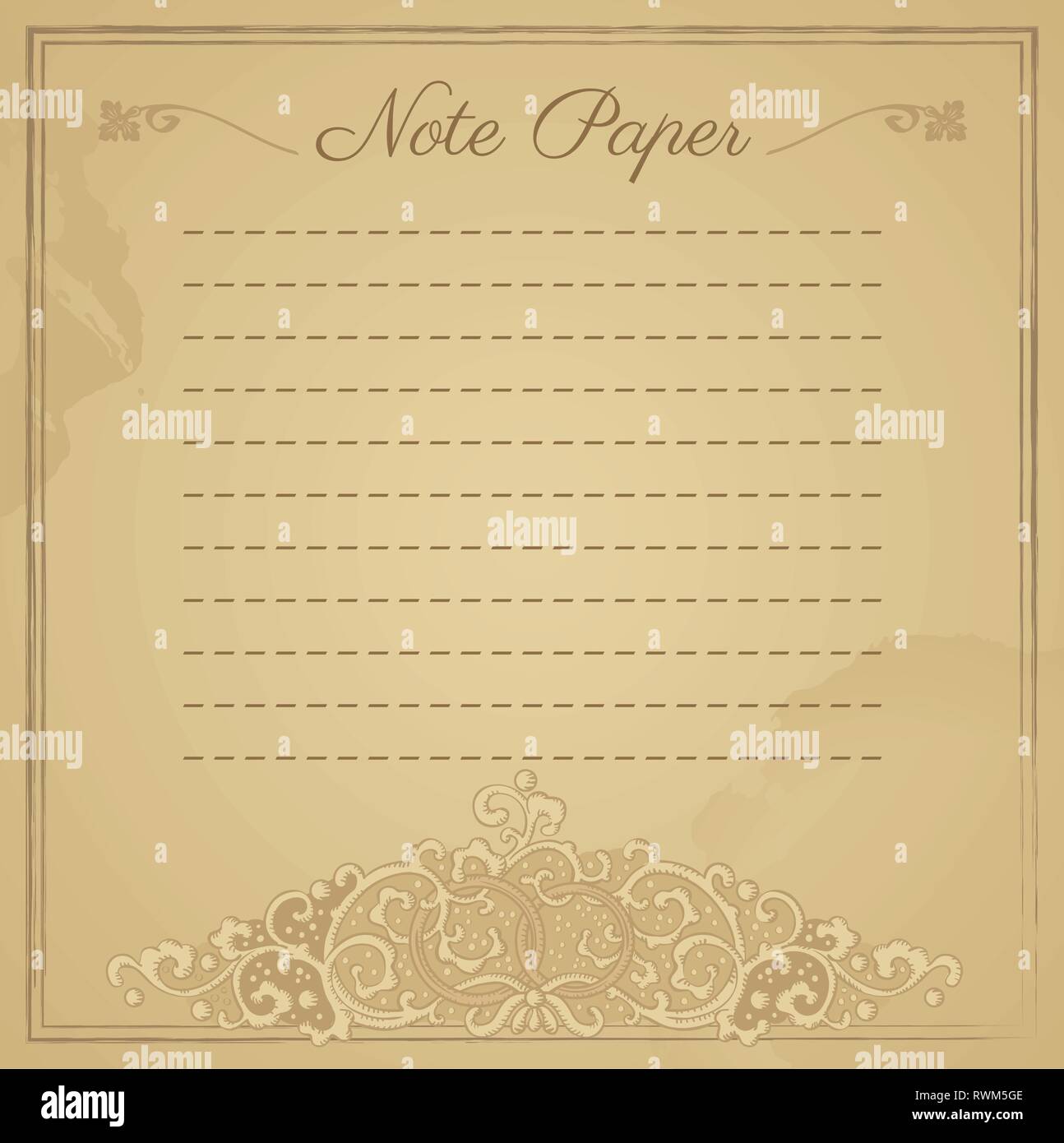 Scrapbook vintage notepaper rivestito Illustrazione Vettoriale