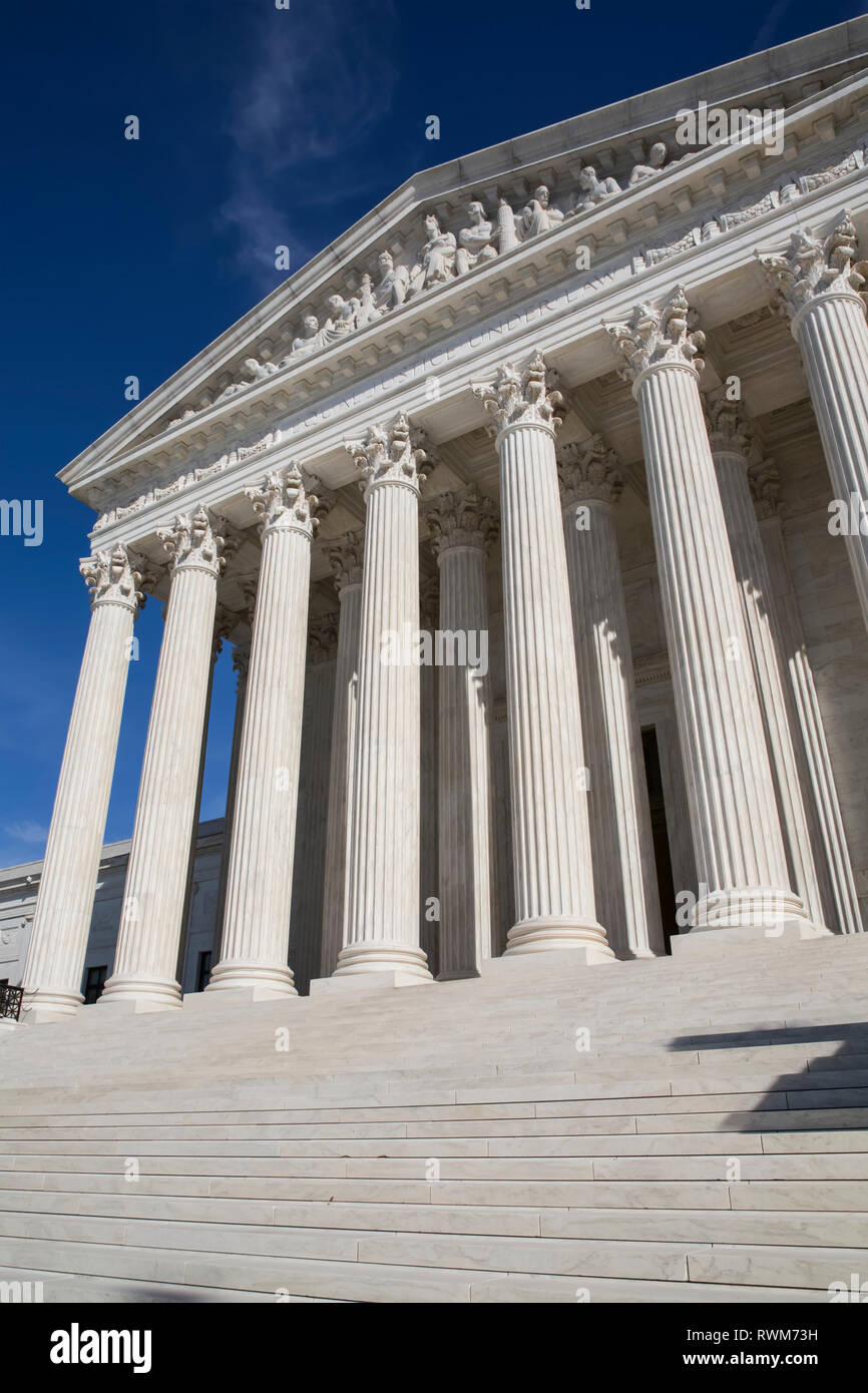 La Corte suprema degli Stati Uniti la costruzione; Washington DC, Stati Uniti d'America Foto Stock