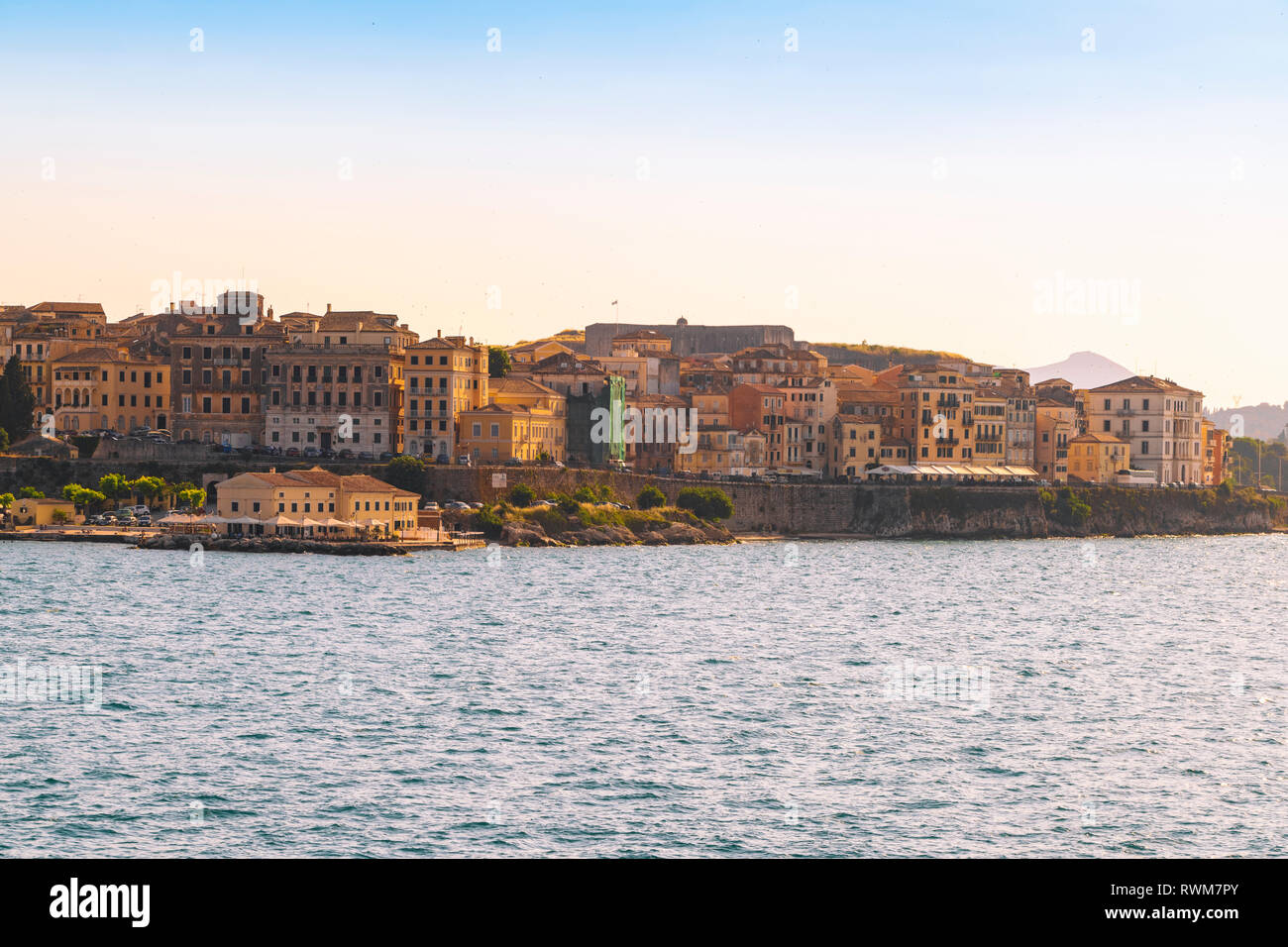 Centro della città vecchia di Corfù, Kerkira, Grecia Foto Stock