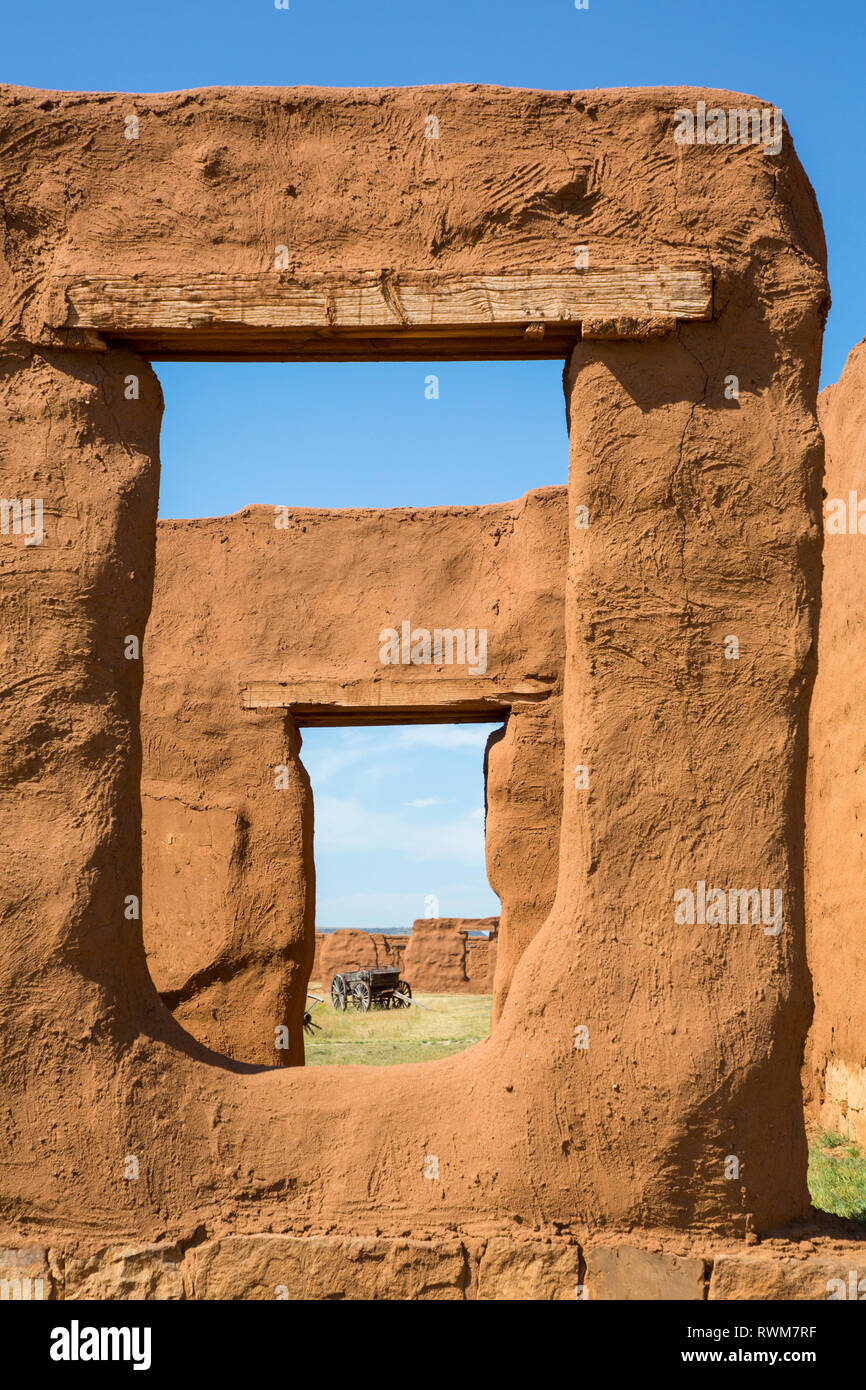 Vista nel trasporto Corral, Fort Unione Monumento Nazionale; Nuovo Messico, Stati Uniti d'America Foto Stock