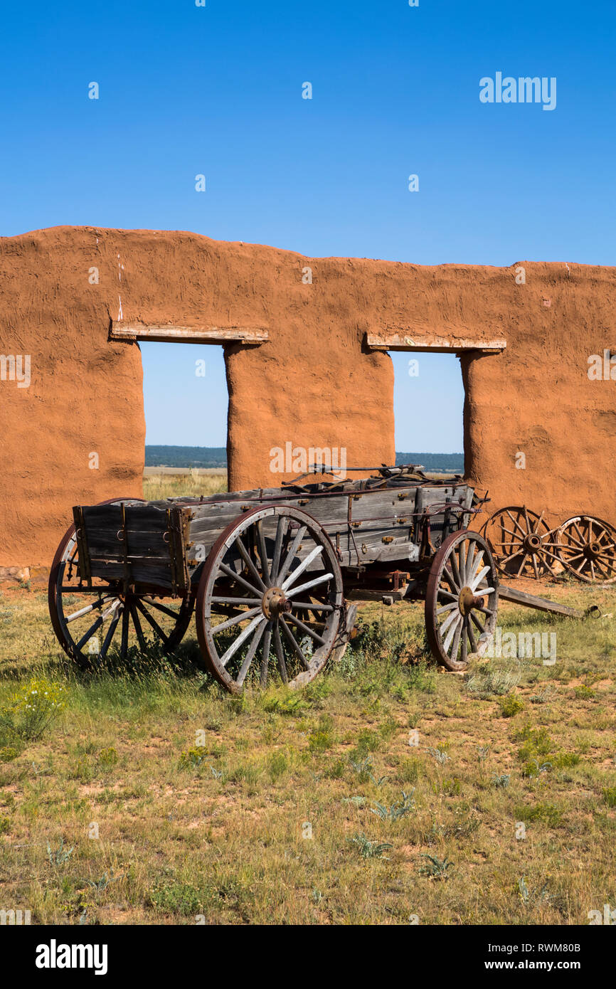 Rovine del trasporto Corral, Fort Unione Monumento Nazionale; Nuovo Messico, Stati Uniti d'America Foto Stock