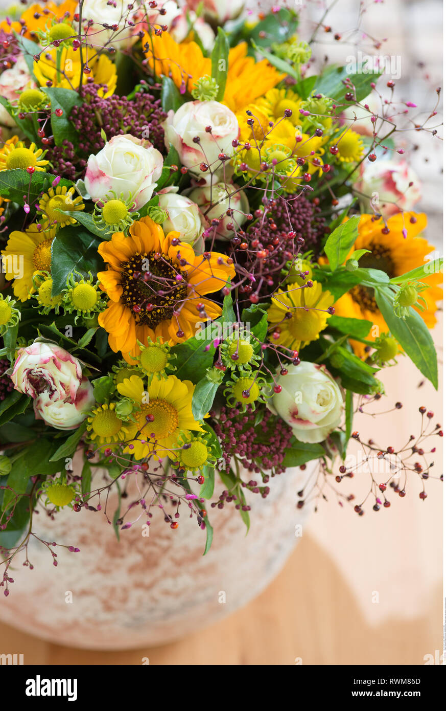 La botanica, tarda estate round hardcover mazzetto, attenzione! Per Greetingcard-Use / Postcard-Use nei Paesi di lingua tedesca talune restrizioni possono applicare Foto Stock