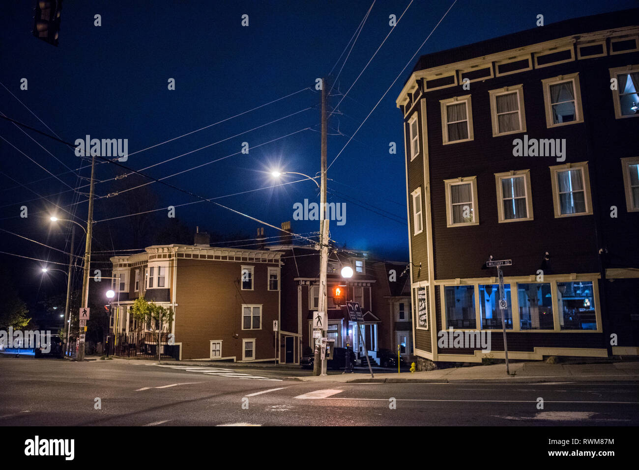 Scena tranquilla nel quartiere residenziale, St John, Terranova e Labrador, Canada Foto Stock