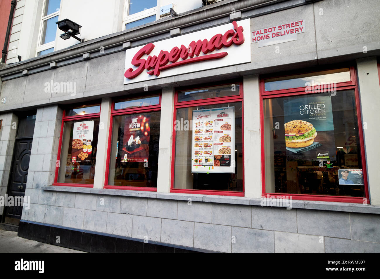 Supermacs irish fast food della catena burger a Dublino Repubblica di Irlanda Foto Stock