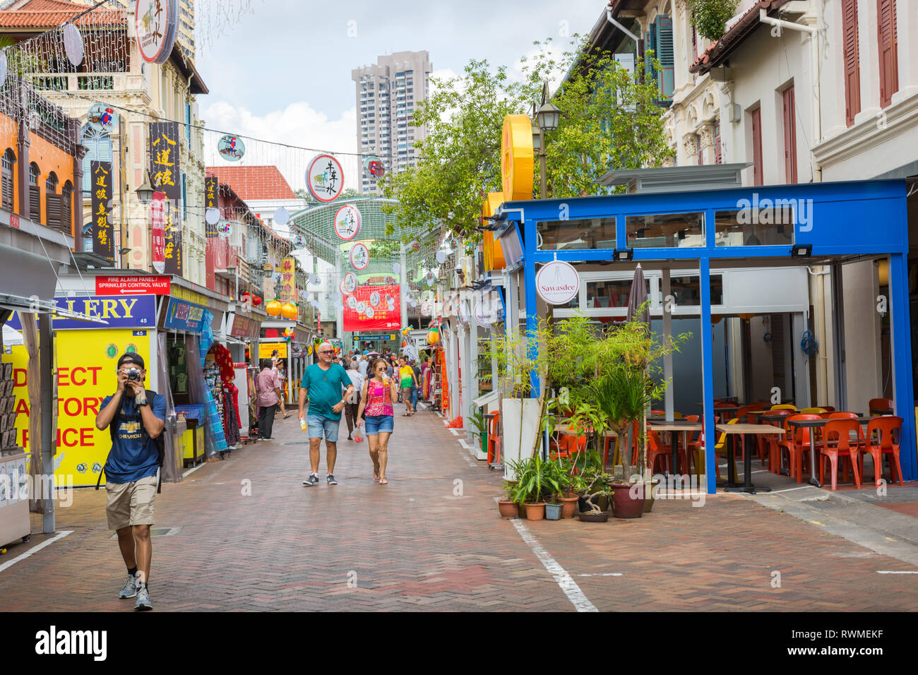 Street a Chinatown, Singapore Foto Stock