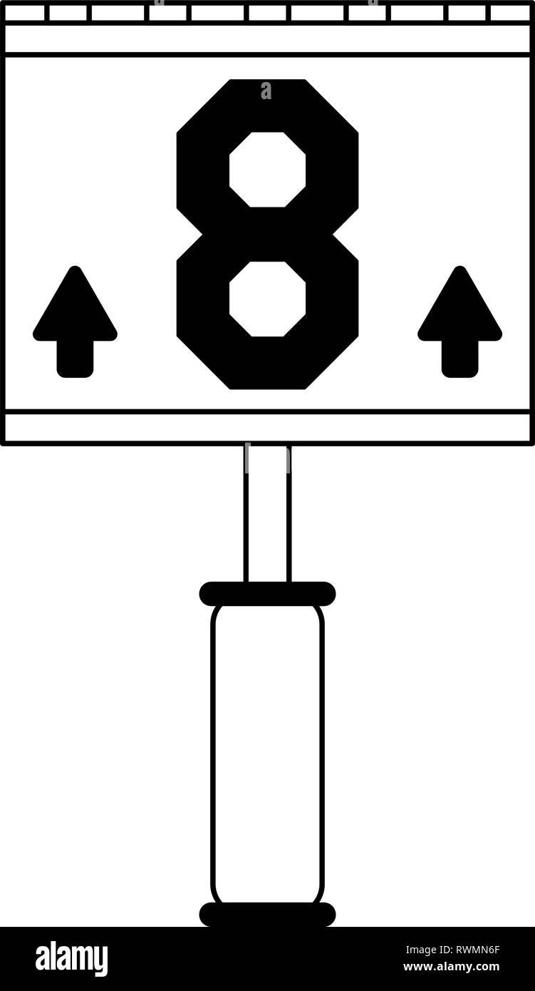 Gioco modifica simbolo post in bianco e nero Illustrazione Vettoriale