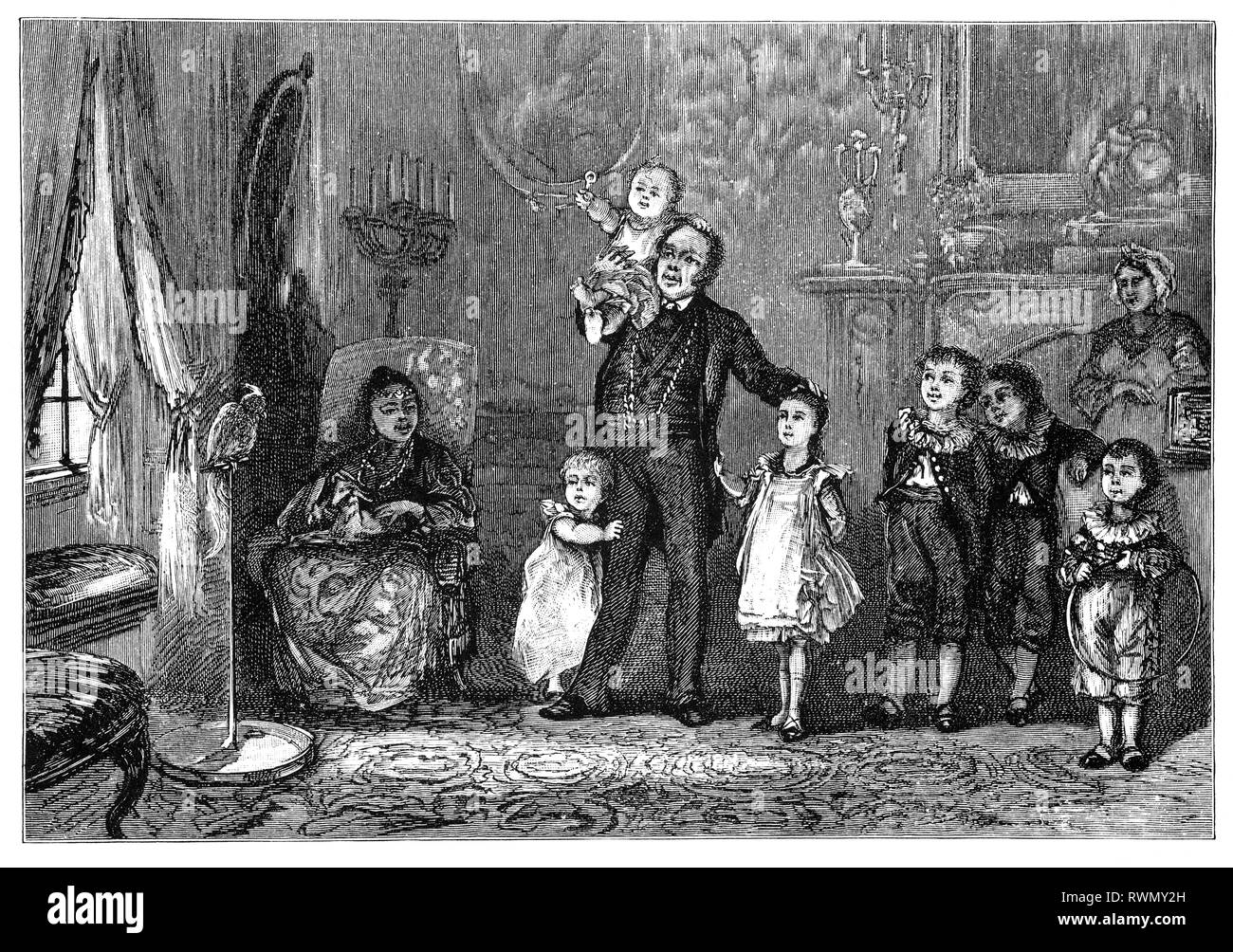 La famiglia Kegge dalle Indie Orientali e ora in haarlem nei Paesi Bassi. Dalla Camera Obscura, una collezione di olandesi ironico-realistico saggi, storie e bozzetti in cui Hildebrand, l'autore tiene un ironico guardare il comportamento del 'ben-to-do', trovando in essi borghesi e senza una buona parola per loro. Foto Stock