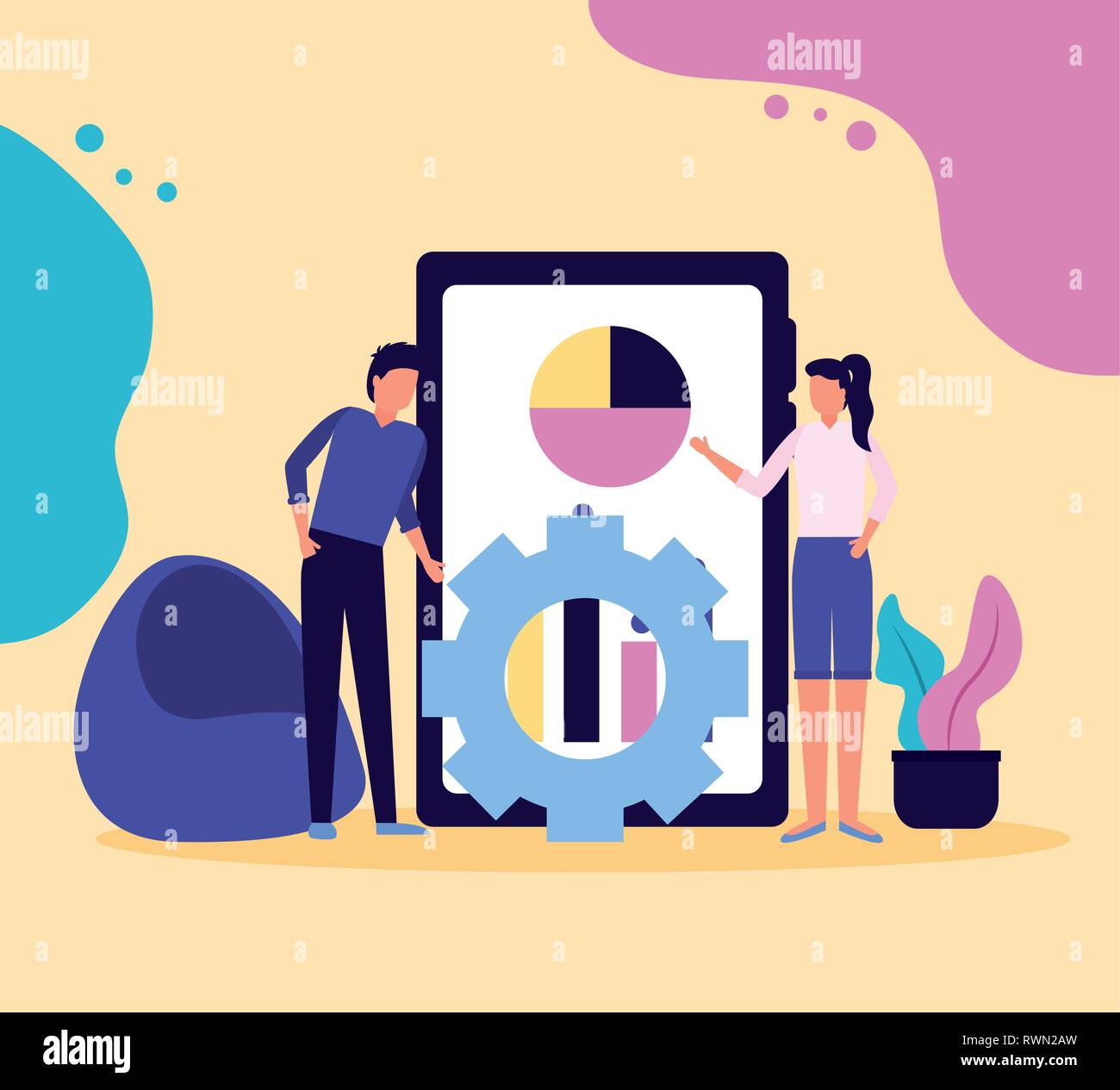 Persone business lavoro Illustrazione Vettoriale