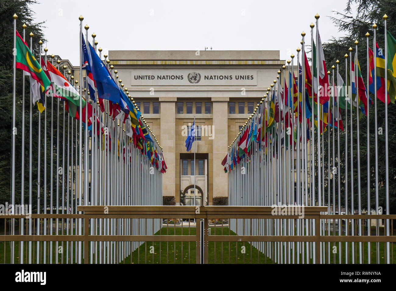 Ufficio delle Nazioni Unite, il Consiglio Onu per i Diritti Umani di Ginevra, Svizzera Foto Stock