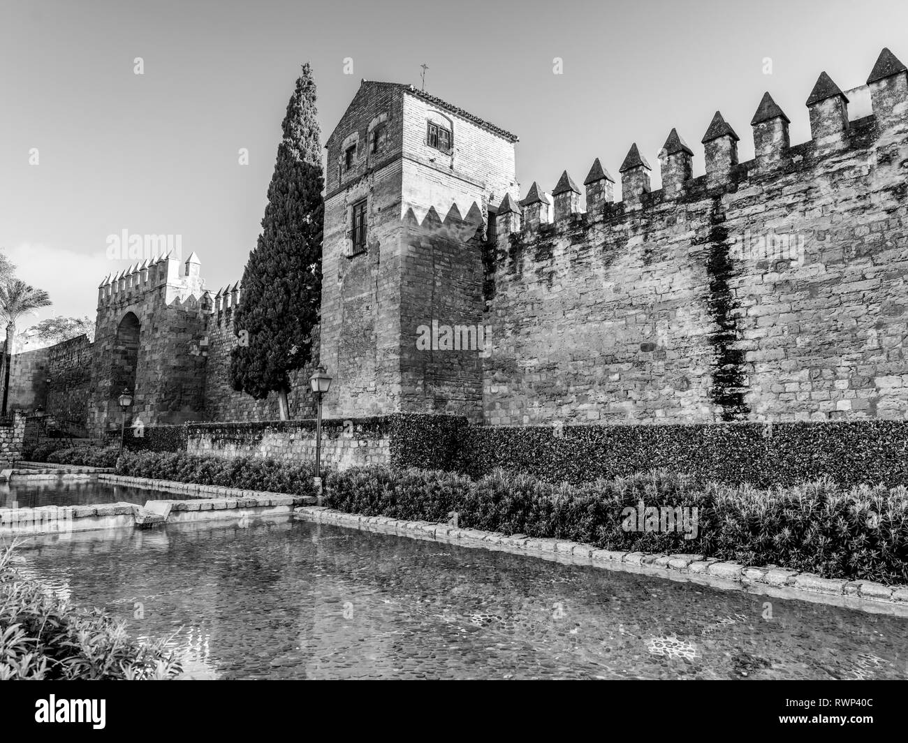 Mura romane di Cordoba; Cordoba, Andalusia, Spagna Foto Stock