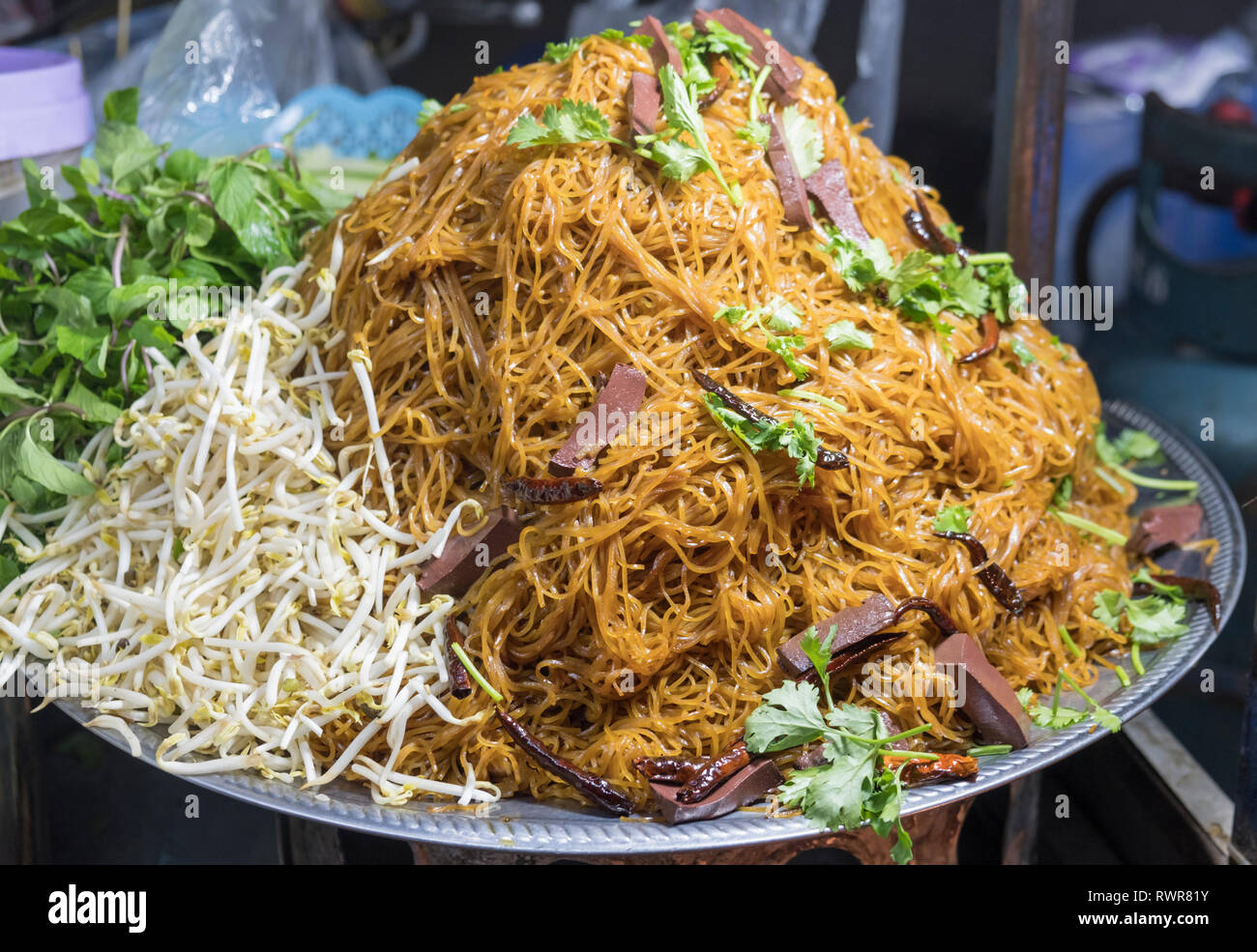 Street food Noodles Vientiane Laos Foto Stock