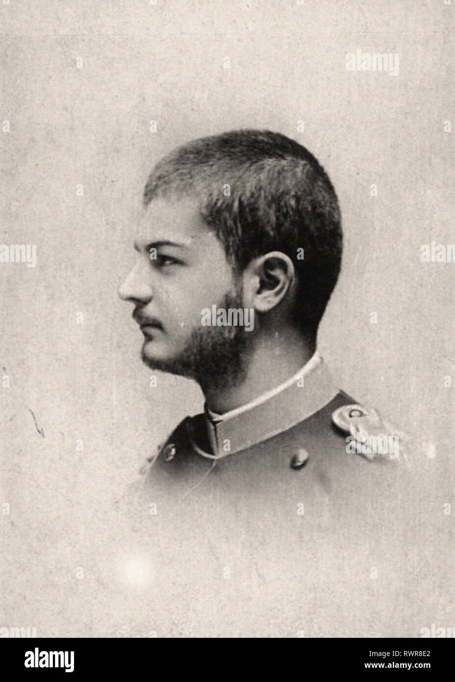 Ritratto fotografico di Alexandre 1er, roi de Serbie Foto Stock