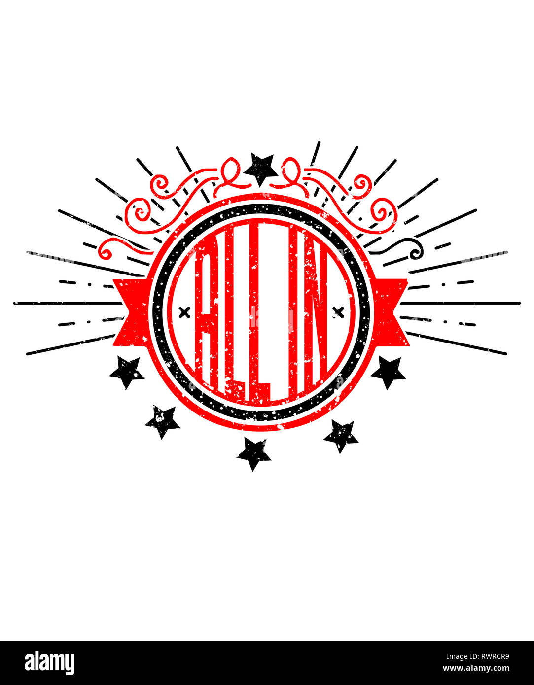 Tutti in graphic design. Un detto popolare per molti concetti da poker e altri giochi, sport, ad un impegno a favore di un rapporto o matrimonio. Foto Stock