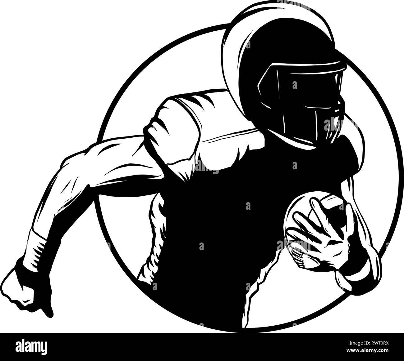 Giocatore di football americano. Super Bowl sport tema illustrazione vettoriale. Illustrazione Vettoriale