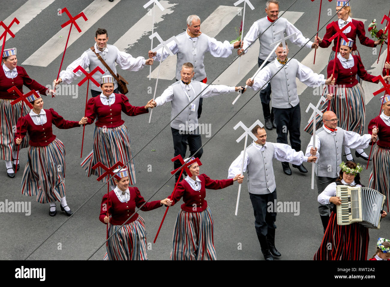 XXVI canto lettone e XVI Dance Festival 2018 in Lettonia, dal 30 giugno al 8 luglio. Il lettone e canzone Dance Festival è uno dei più grandi di cho amatoriale Foto Stock