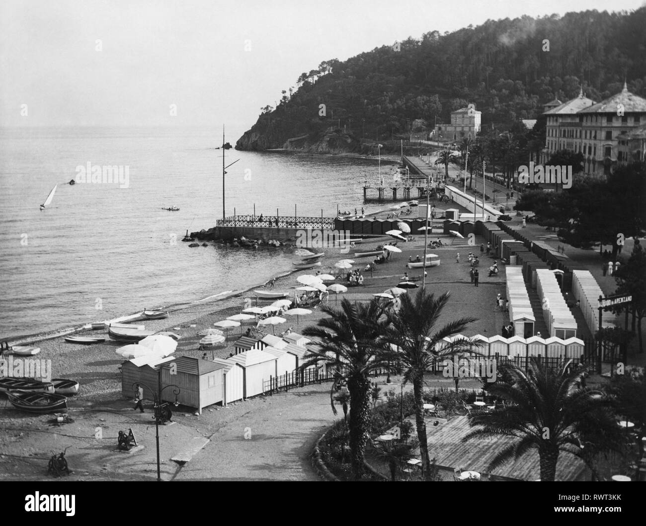 Spiaggia Di Arenzano Liguria Italia 1930 Foto Immagine