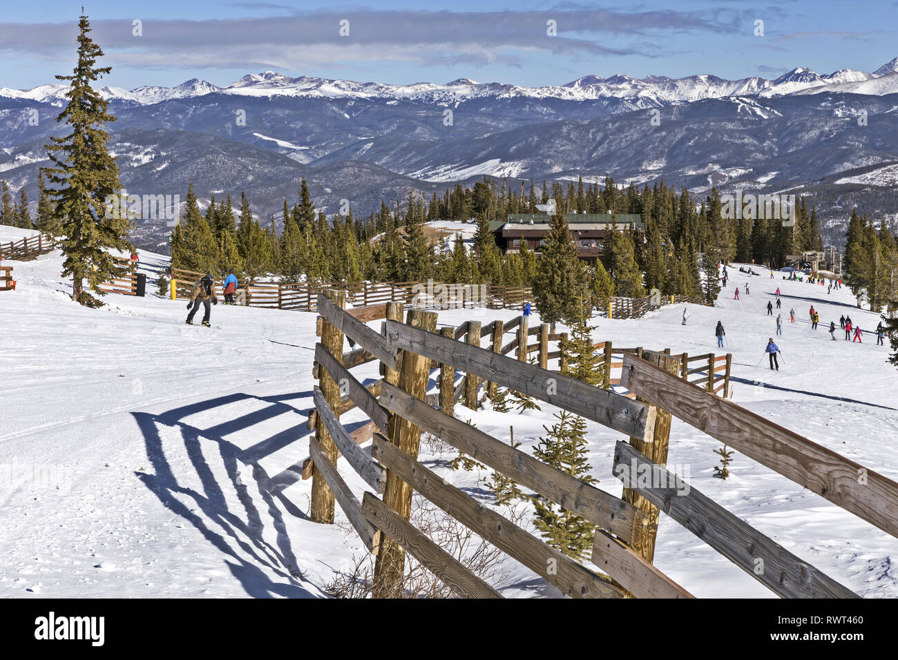 Mountain Ski trail in Colorado, STATI UNITI D'AMERICA Foto Stock