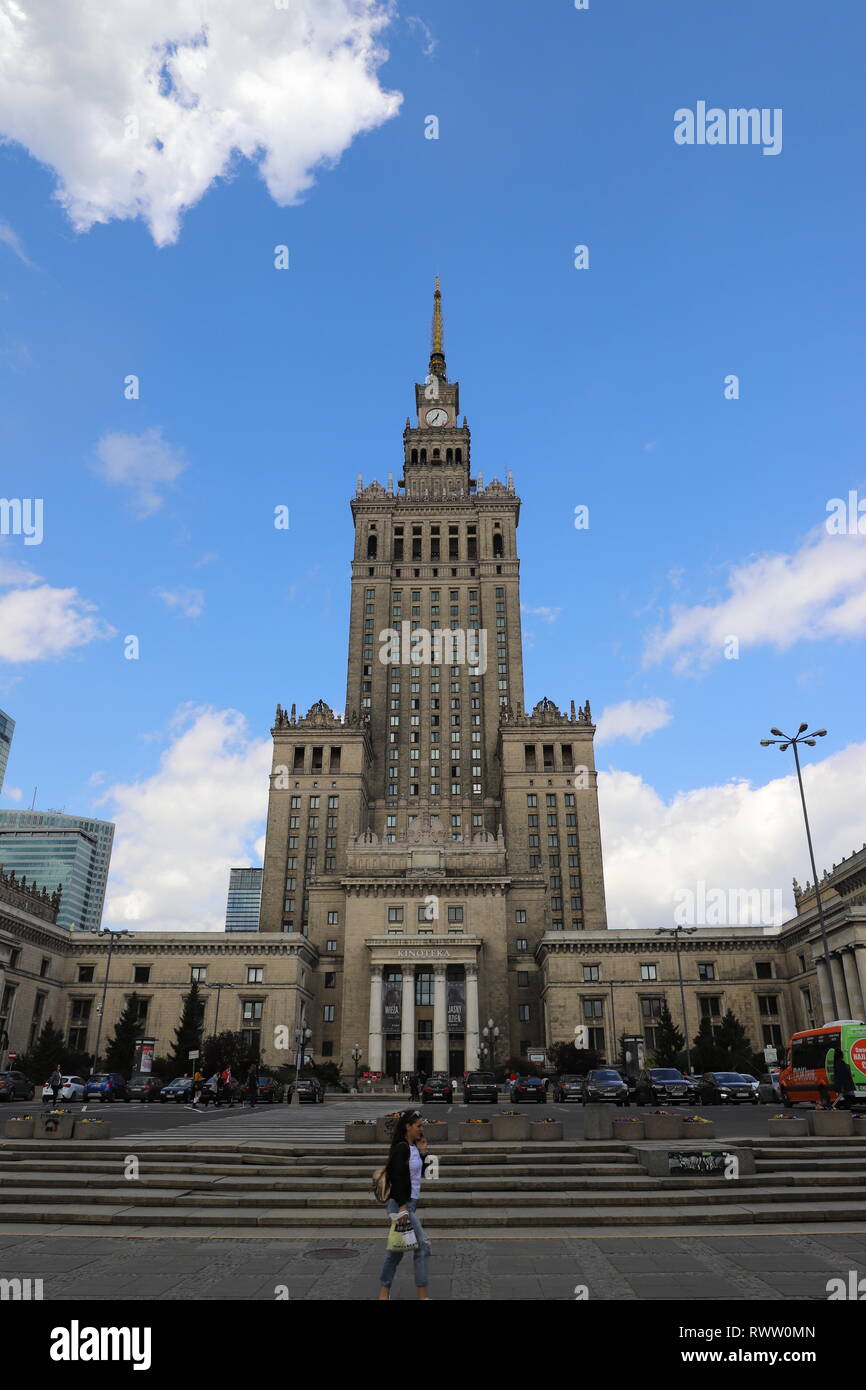 Palazzo della Cultura e della scienza in Polonia Warszawa Foto Stock