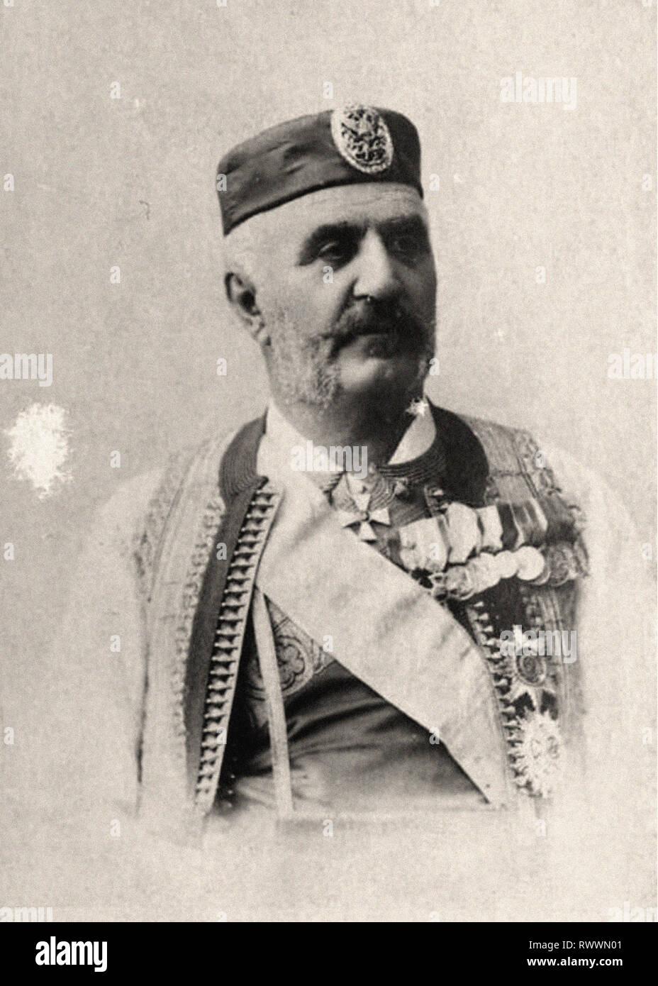 Ritratto fotografico di Nicolas 1er, Principe de Montenegro Foto Stock