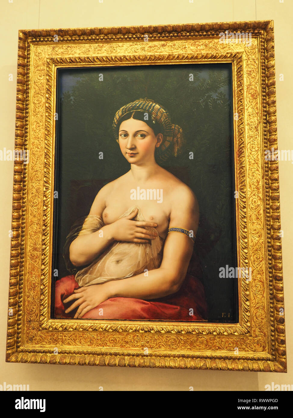 Galleria Nazionale di Arte Antica con la celebre collezione di opere in Barberini palazzo barocco, Roma, Italia. Fornarina. Raffaello. Foto Stock