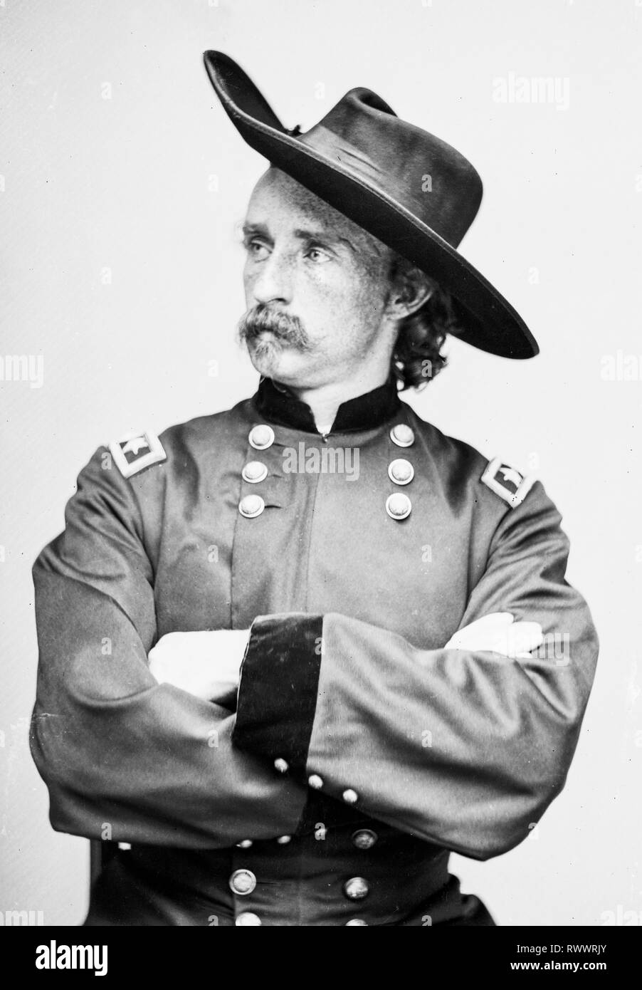 Il maggiore generale George Armstrong Custer (1839-1876), il Generale Custer, ritratto fotografia, 1865 - LOC, STATI UNITI D'AMERICA Foto Stock