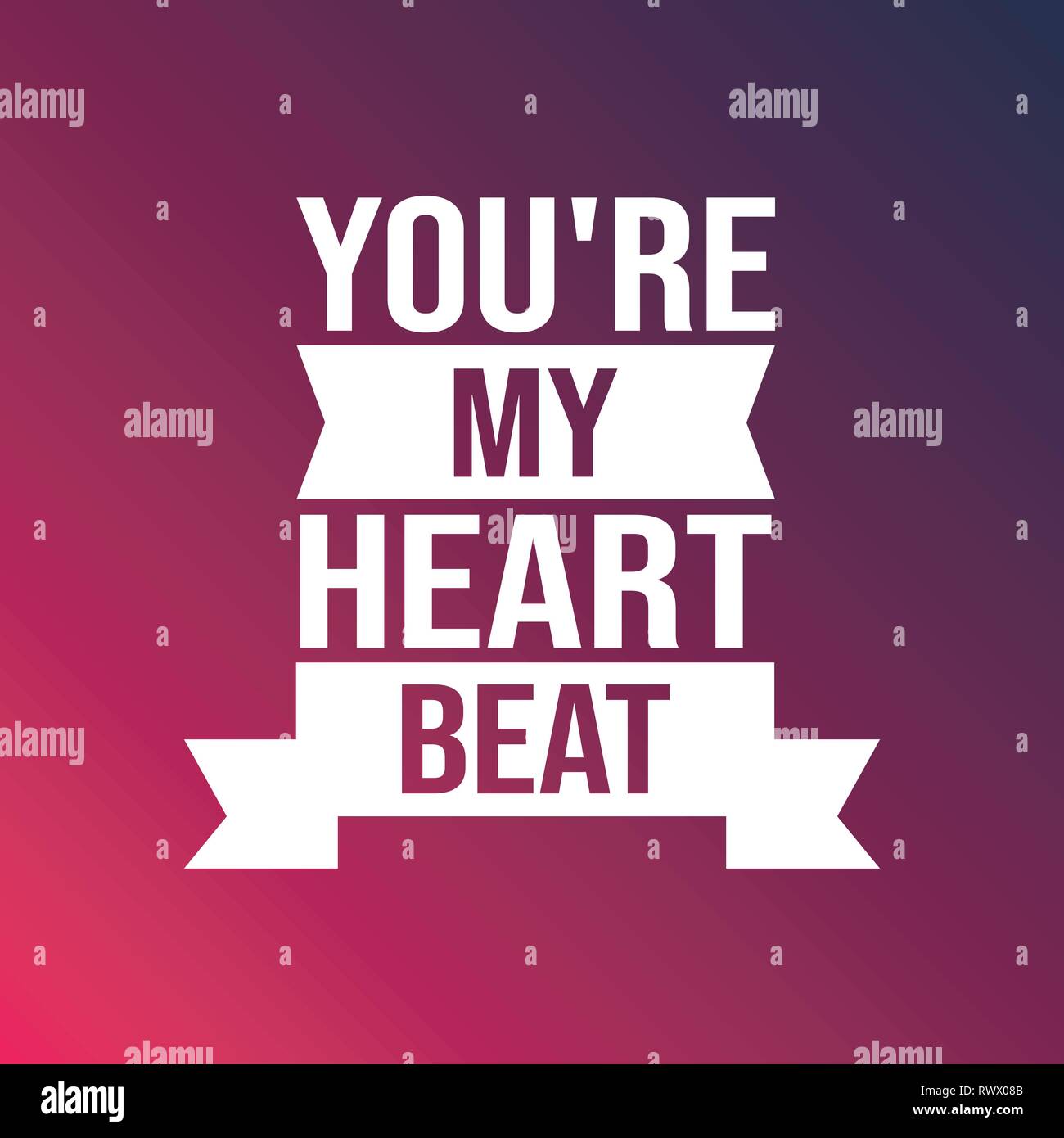 Tu sei il mio battito cardiaco. Amore preventivo con background moderno illustrazione Illustrazione Vettoriale