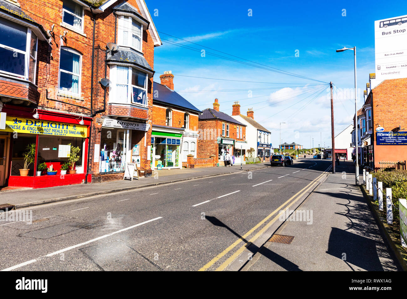 Sutton sul mare Lincolnshire UK Inghilterra, Sutton sul mare nel centro del paese, Sutton-su-Mare Village Center, Lincolnshire villaggi, villaggio, Sutton on sea, Regno Unito Foto Stock