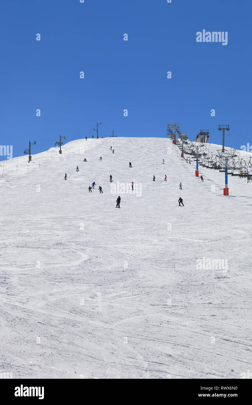 Il Libano sci invernale stagione Faraya Kfardebian Foto Stock