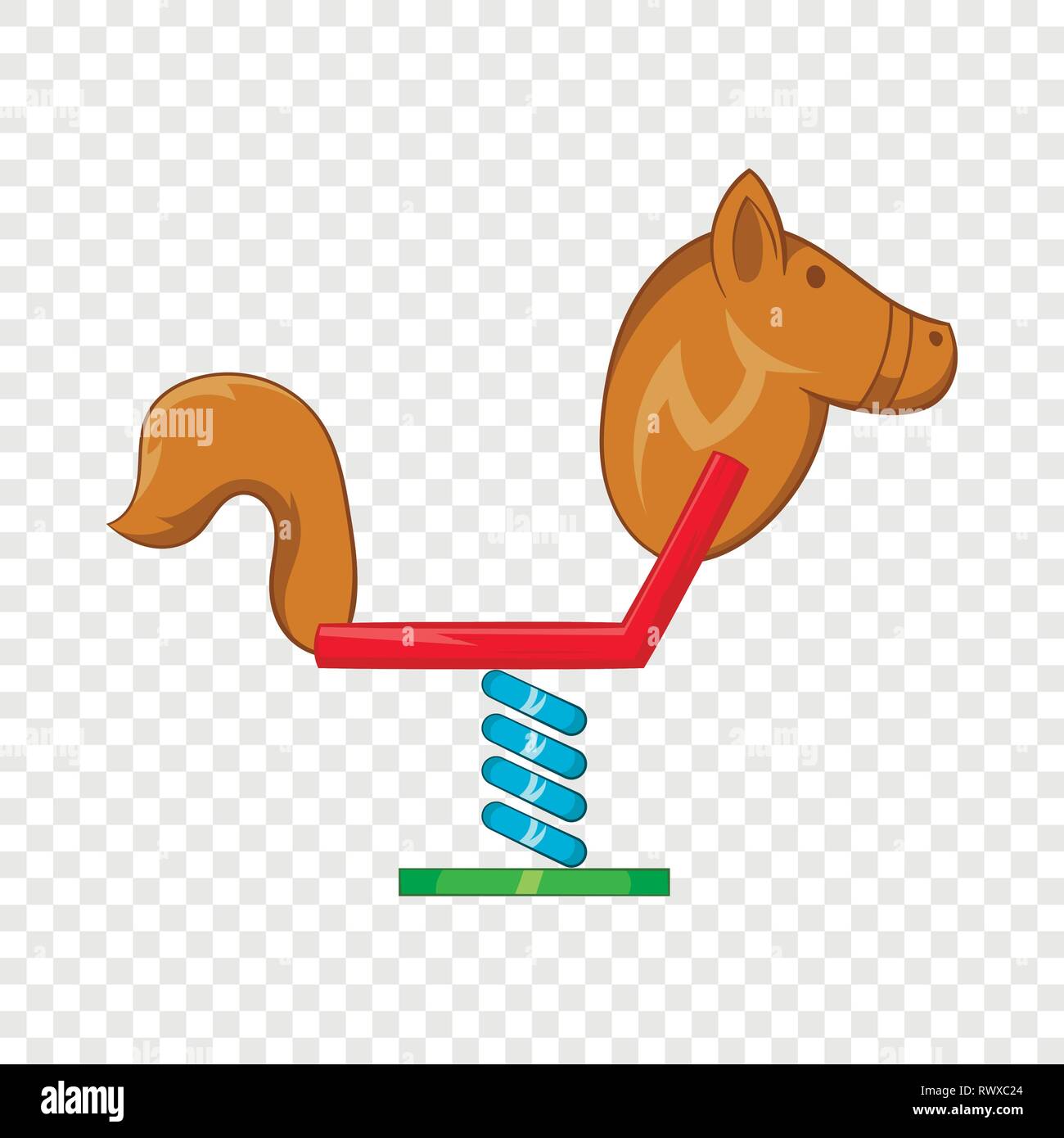 Cavallo icona swing, stile cartoon Illustrazione Vettoriale