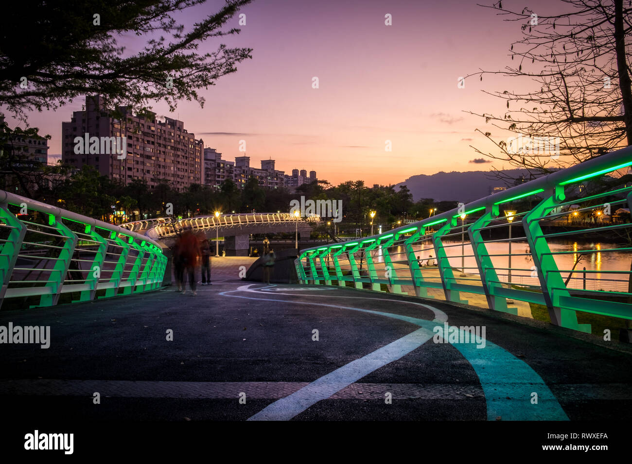 Scenario del fiume dell'amore in Kaohsiung Taiwan. Questo è uno dei più famosi luoghi sia per i cittadini di Kaohsiung e turisti Foto Stock