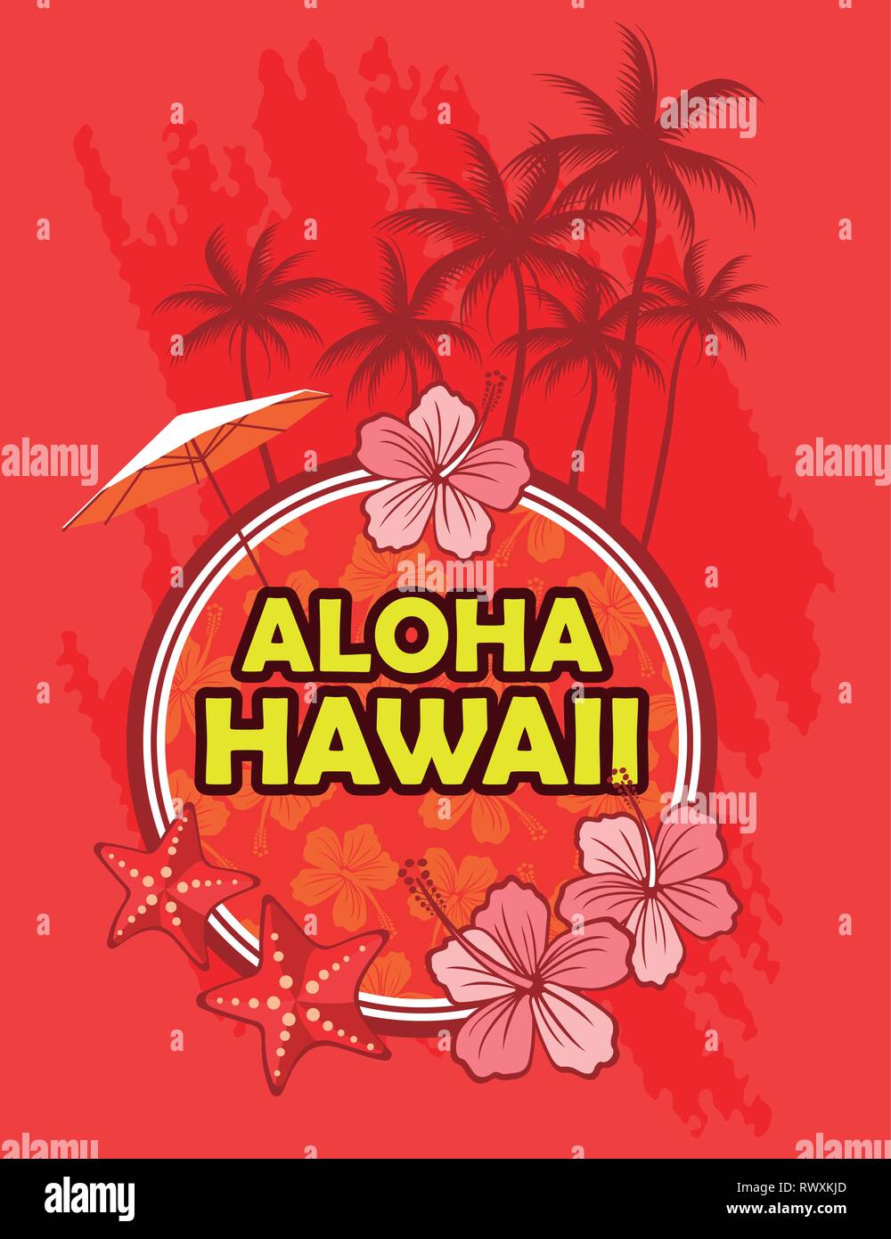 Aloha Hawaii Illustrazione Vettoriale