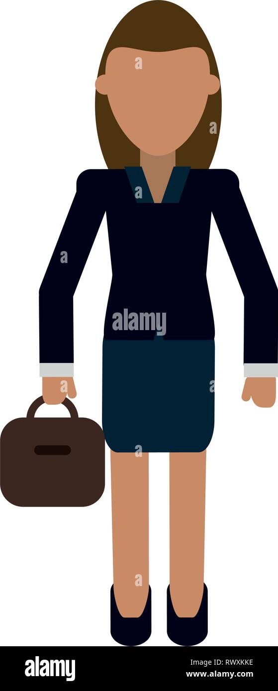 Imprenditrice con valigetta lavoratore professionale avatar Illustrazione Vettoriale