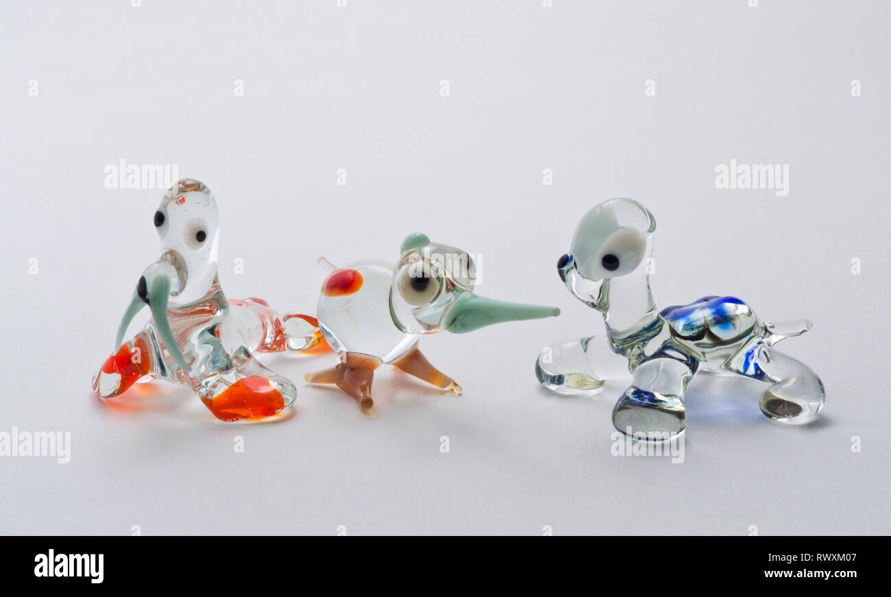 Lo stile di Murano Lampwork Animali in vetro degli anni quaranta anni cinquanta Foto Stock