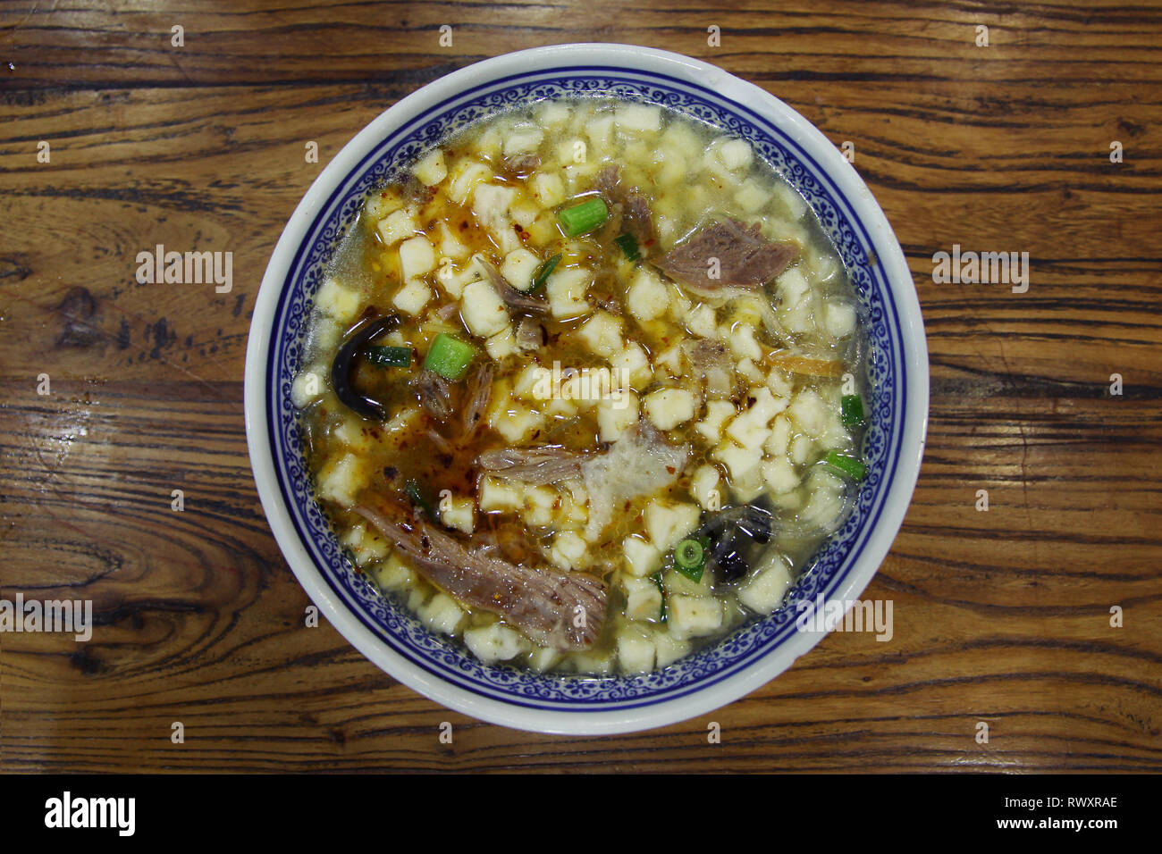 Cinese zuppa di agnello 'yangrou paomo' da Xian Foto Stock