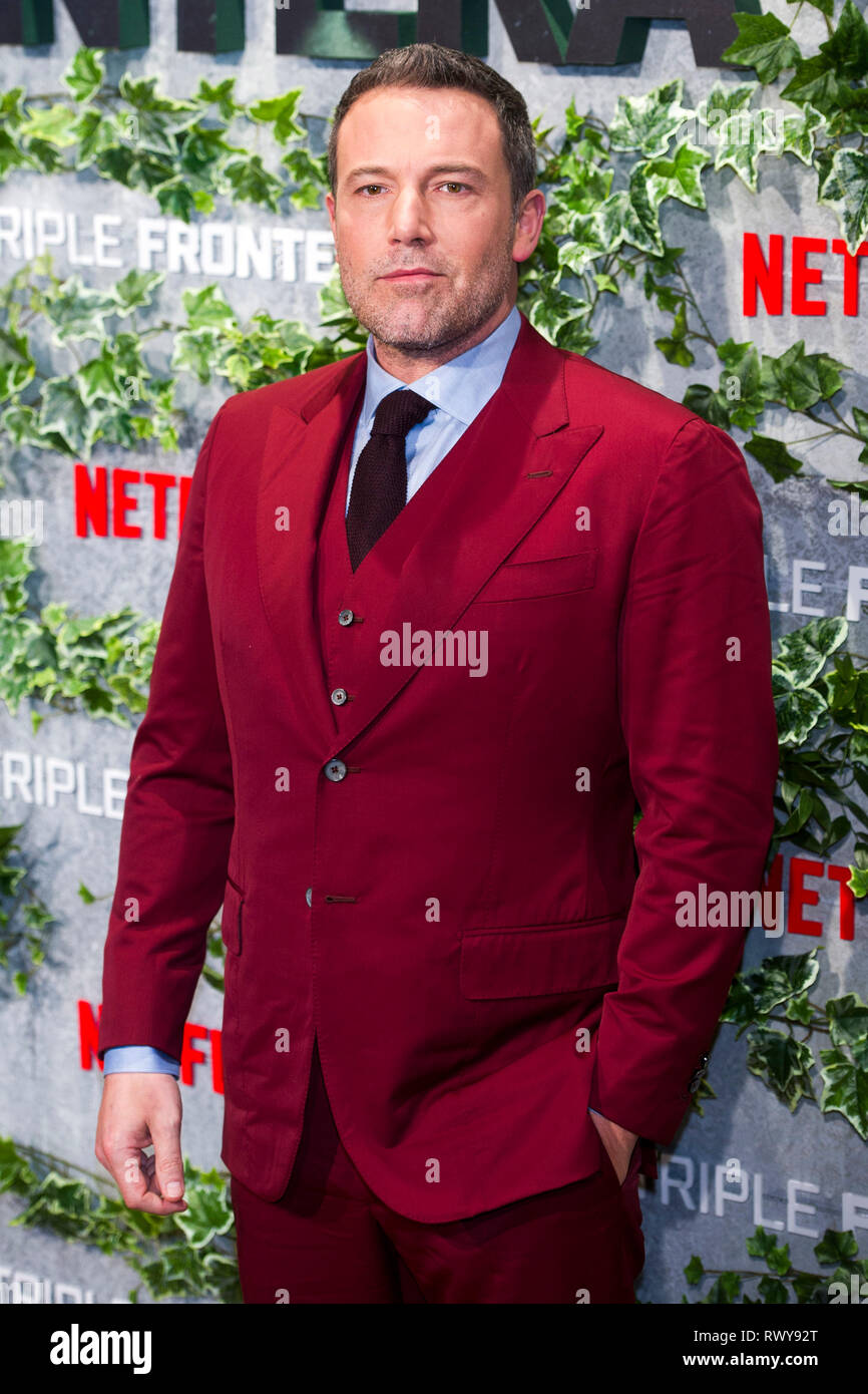 Ben Affleck alla premiere del film di Netflix 'Triple frontera / Triple frontiera' Cine a Callao. Madrid, 06.03.2019 | Utilizzo di tutto il mondo Foto Stock