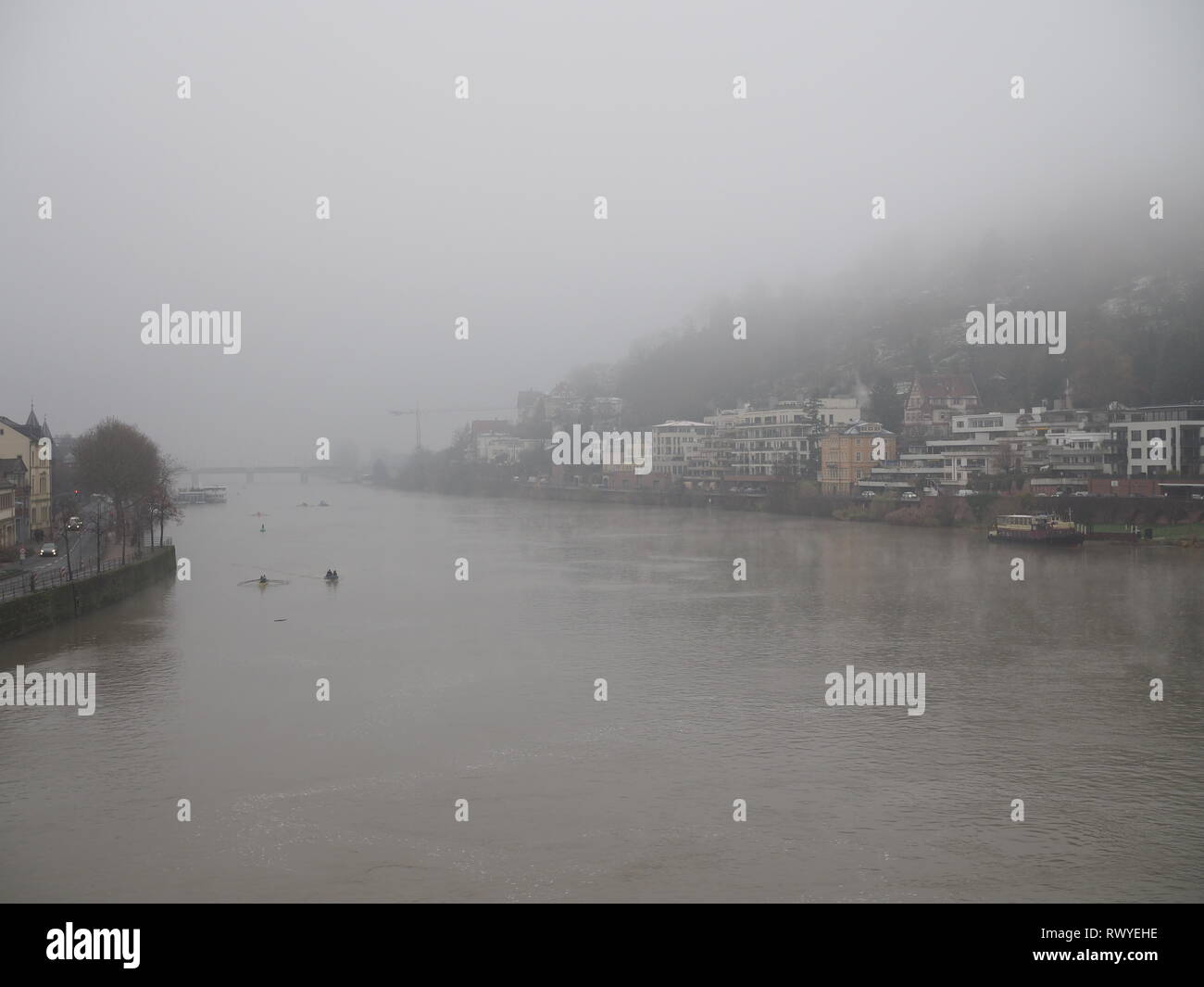 Heidelberg, Fiume Neckar, Germania Foto Stock