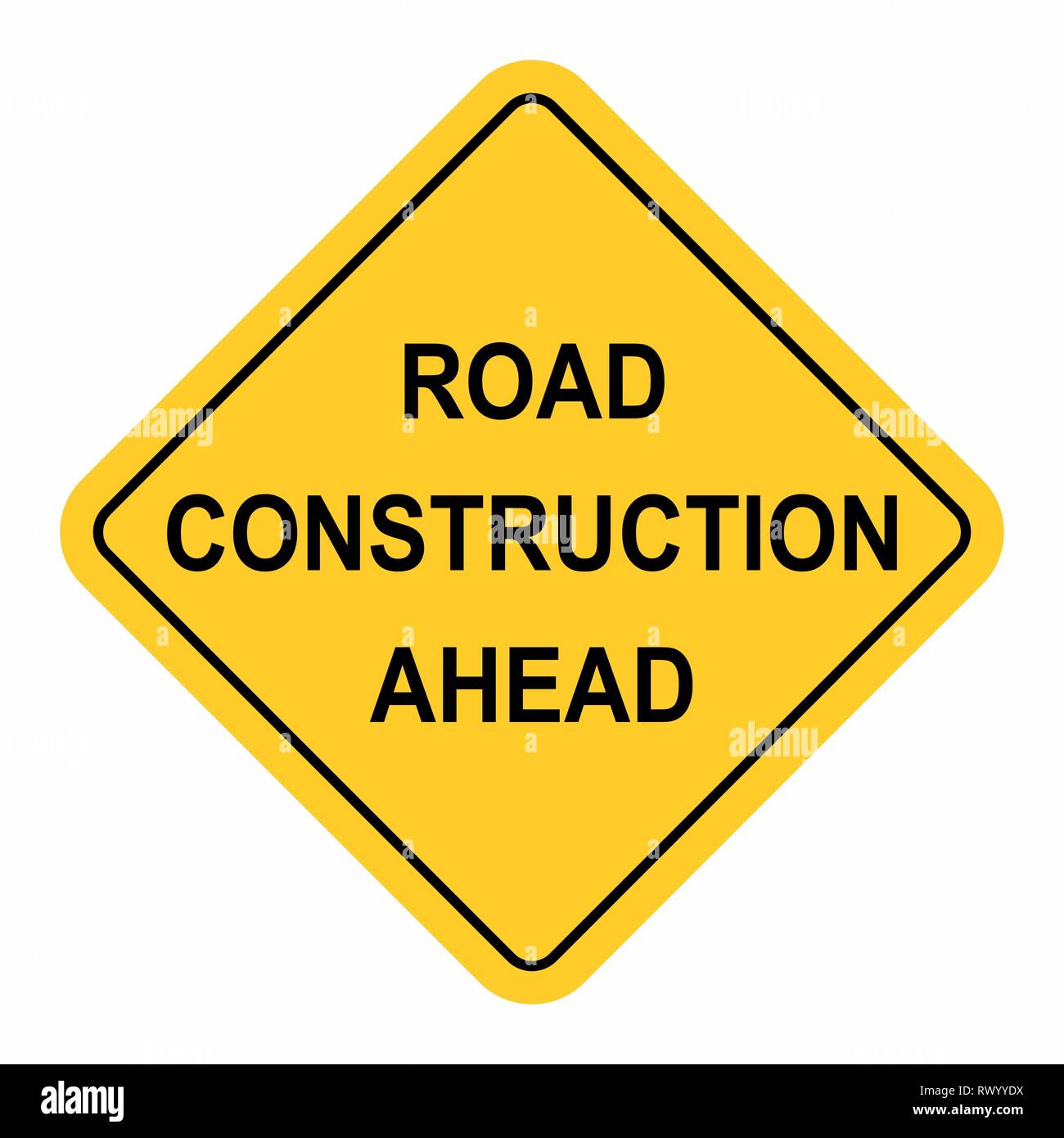 La costruzione di strade di traffico in avanti cartello stradale Illustrazione Vettoriale