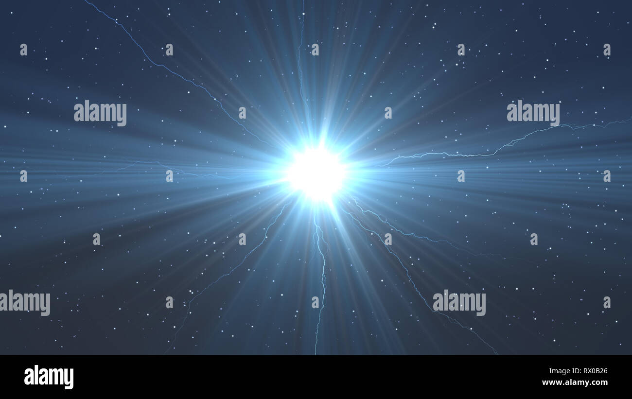 Il fascio di luce. Riassunto fascio di luce con energia elettrica e fulmini  , 7680x4320 di risoluzione Foto stock - Alamy