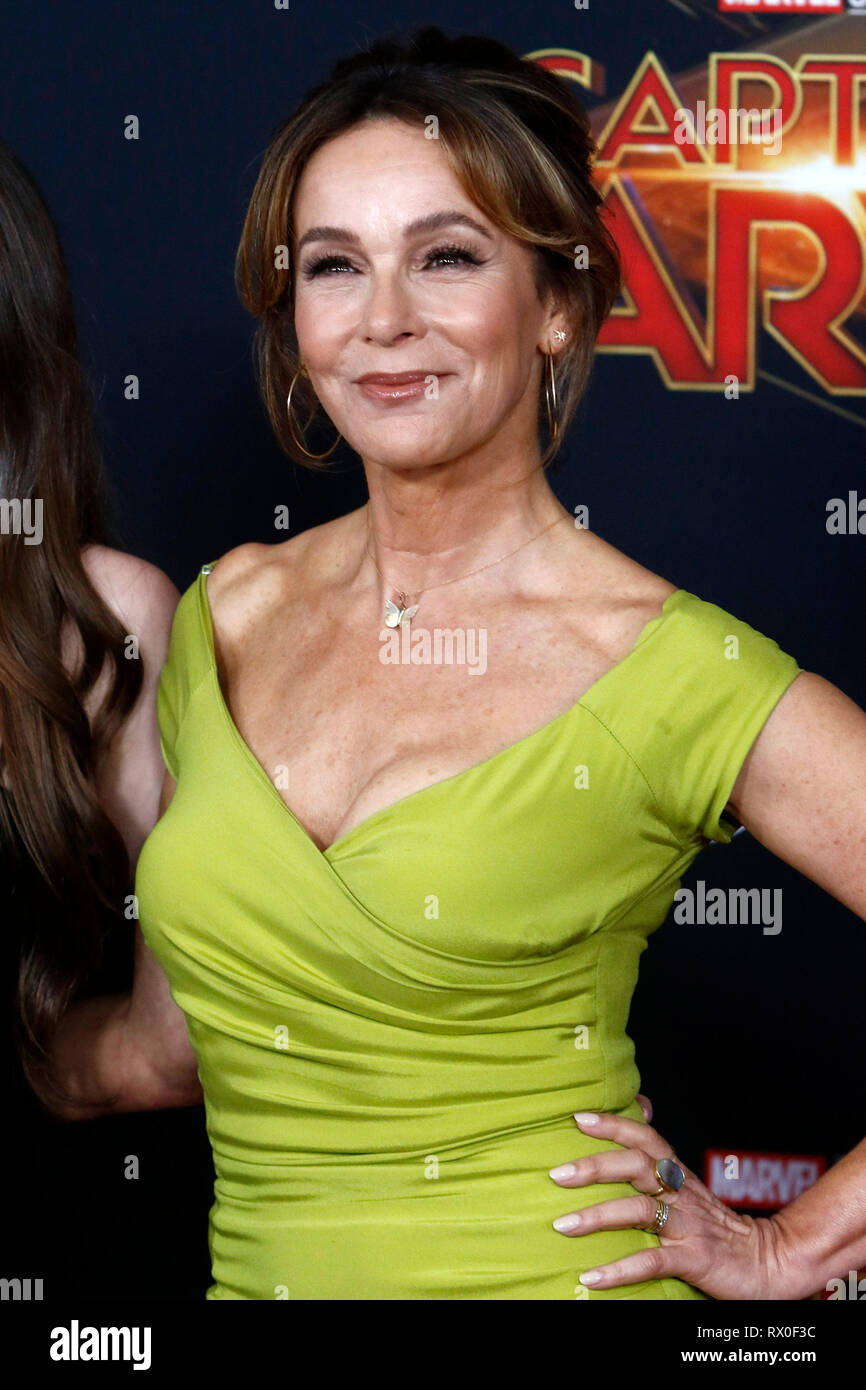 Jennifer Grey frequentando il "capitano Marvel' premiere mondiale a El Teatro Captian su marzo 4,2019 a Los Angeles, California. Foto Stock